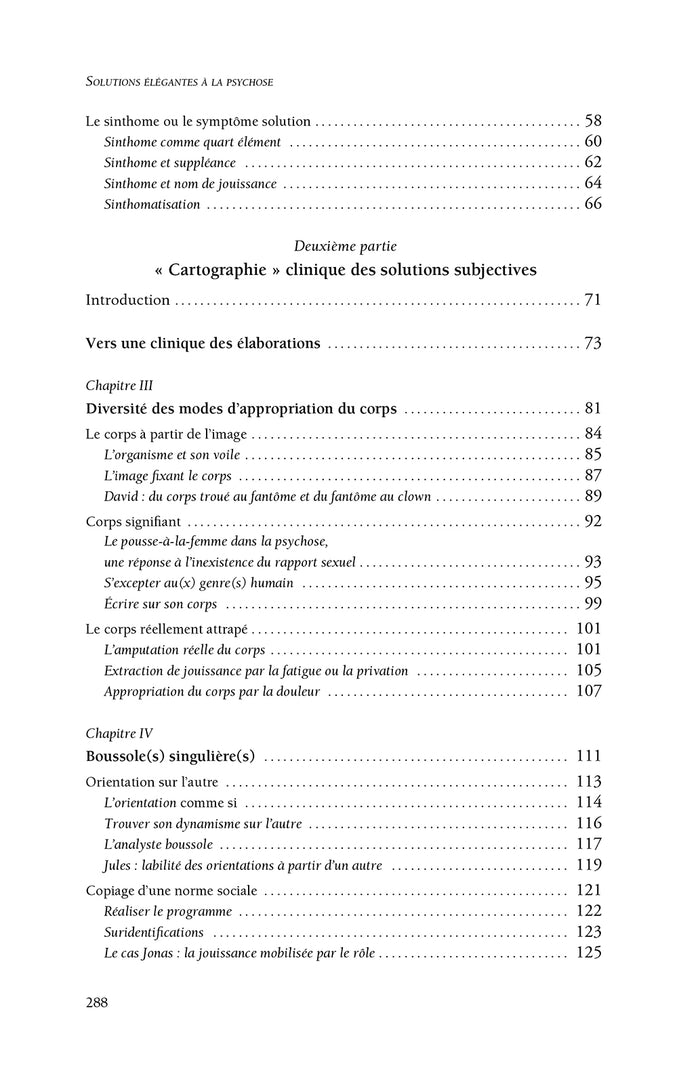 Solutions élégantes à la psychose