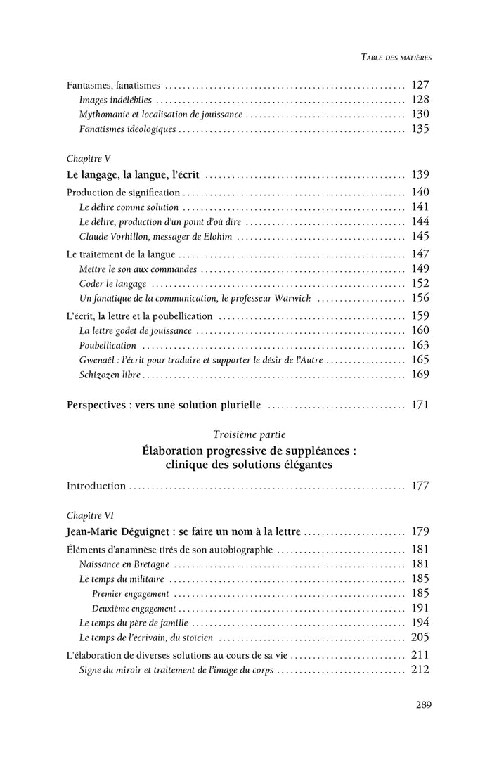 Solutions élégantes à la psychose
