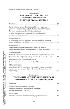 Écrire l'histoire environnementale au XXIe siècle