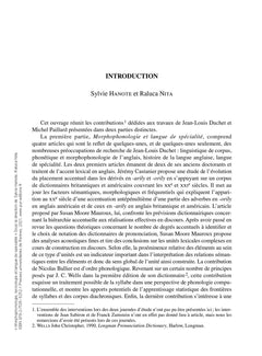 Morphophonologie, lexicologie et langue de spécialité