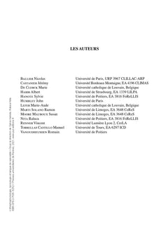 Morphophonologie, lexicologie et langue de spécialité