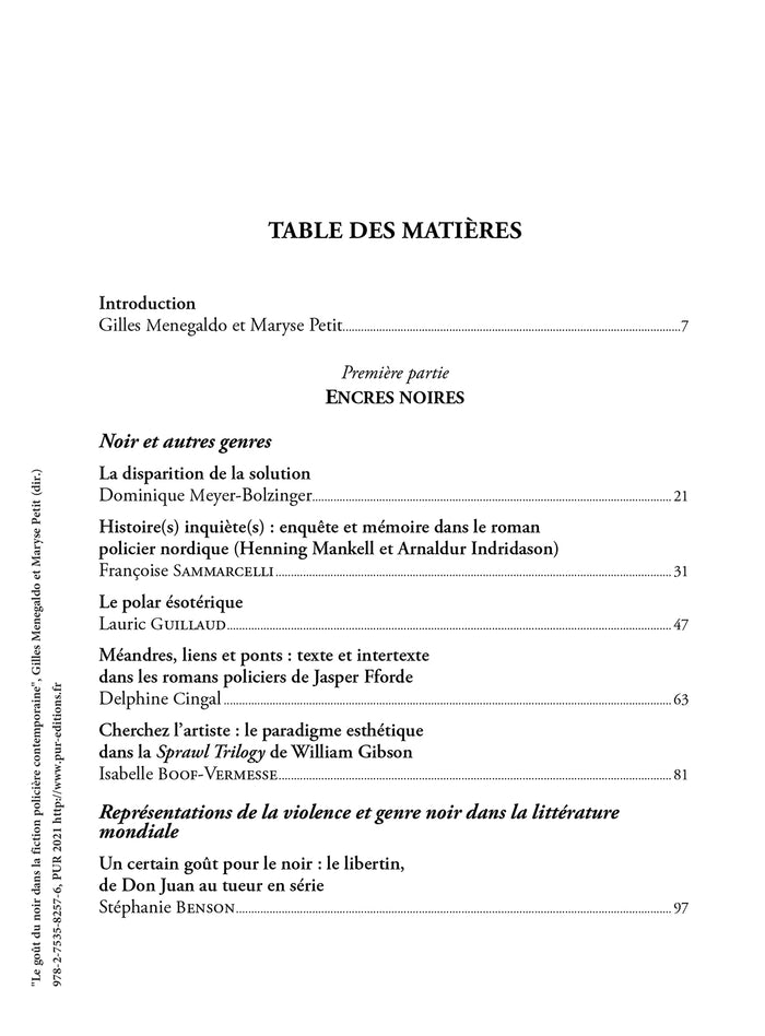 Le goût du noir dans la fiction policière contemporaine