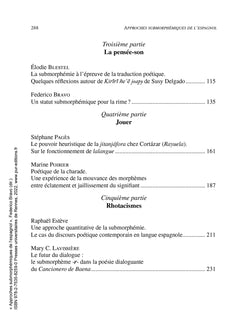 Approches submorphémiques de l'espagnol