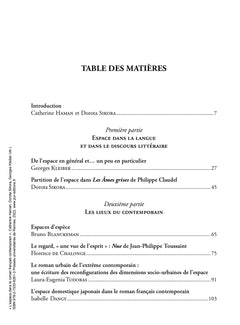 L'espace dans le roman français contemporain