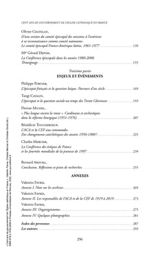 Cent ans de gouvernement de l'Église catholique en France