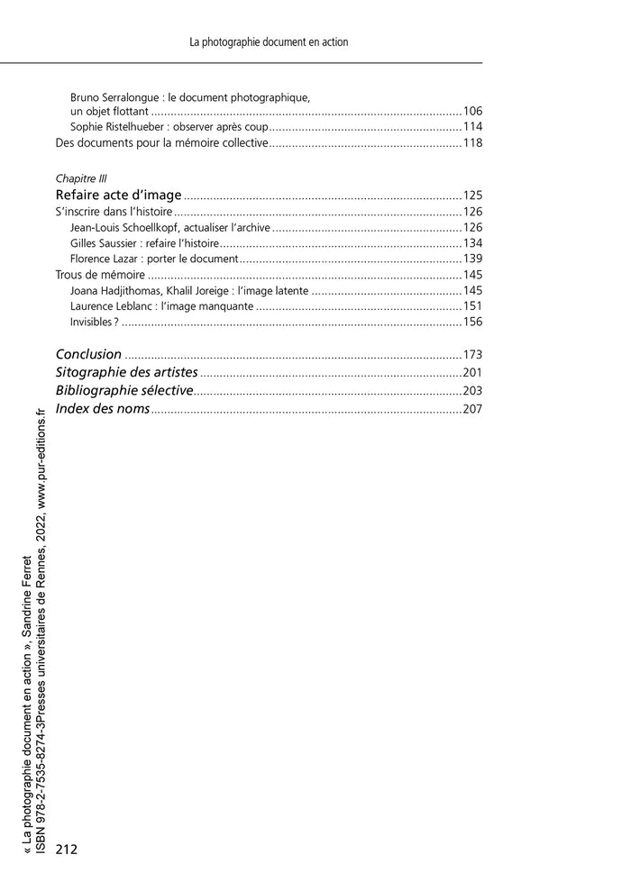 La photographie document en action