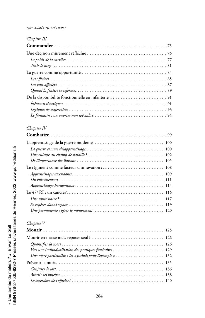 Une armée de métiers ?