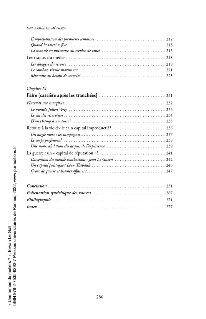 Une armée de métiers ?