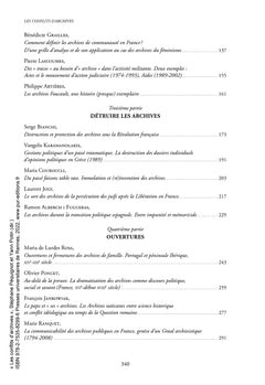 Les conflits d'archives