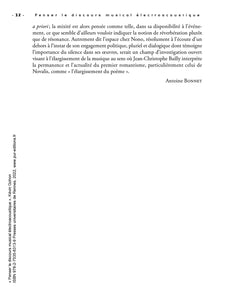 Penser le discours musical électroacoustique