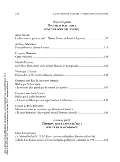 Lire et donner à lire les littératures francophones