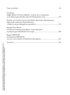Lire et donner à lire les littératures francophones