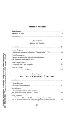 L'Église dans l'enseignement secondaire