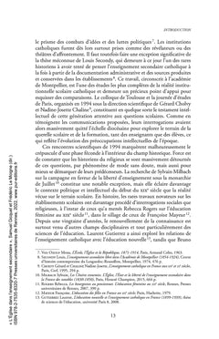 L'Église dans l'enseignement secondaire