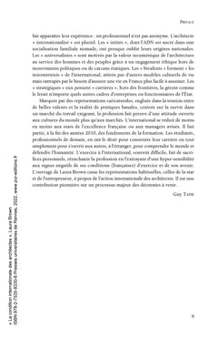 La condition internationale des architectes
