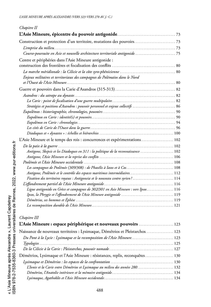 L'Asie Mineure après Alexandre vers 323 - vers 270 av. J.C.