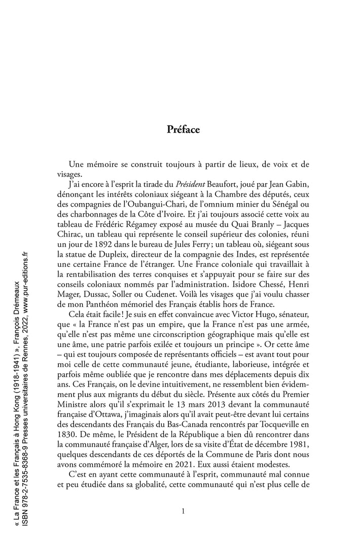 La France et les Français à Hong-Kong (1918-1941)