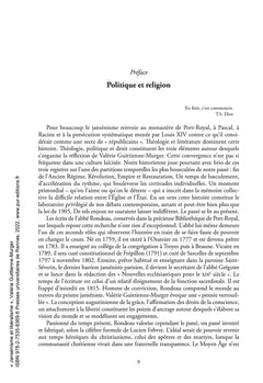 Jansénisme et libéralisme