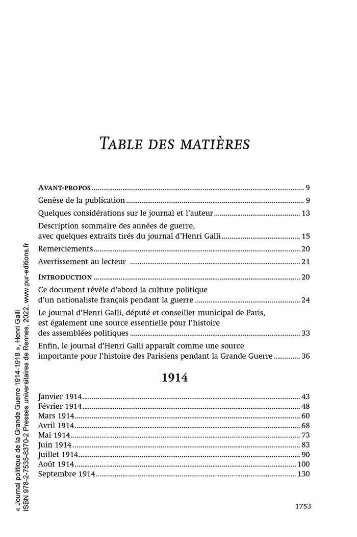 Journal politique de la grande guerre 1914-1918