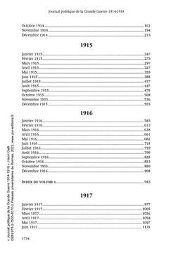 Journal politique de la grande guerre 1914-1918
