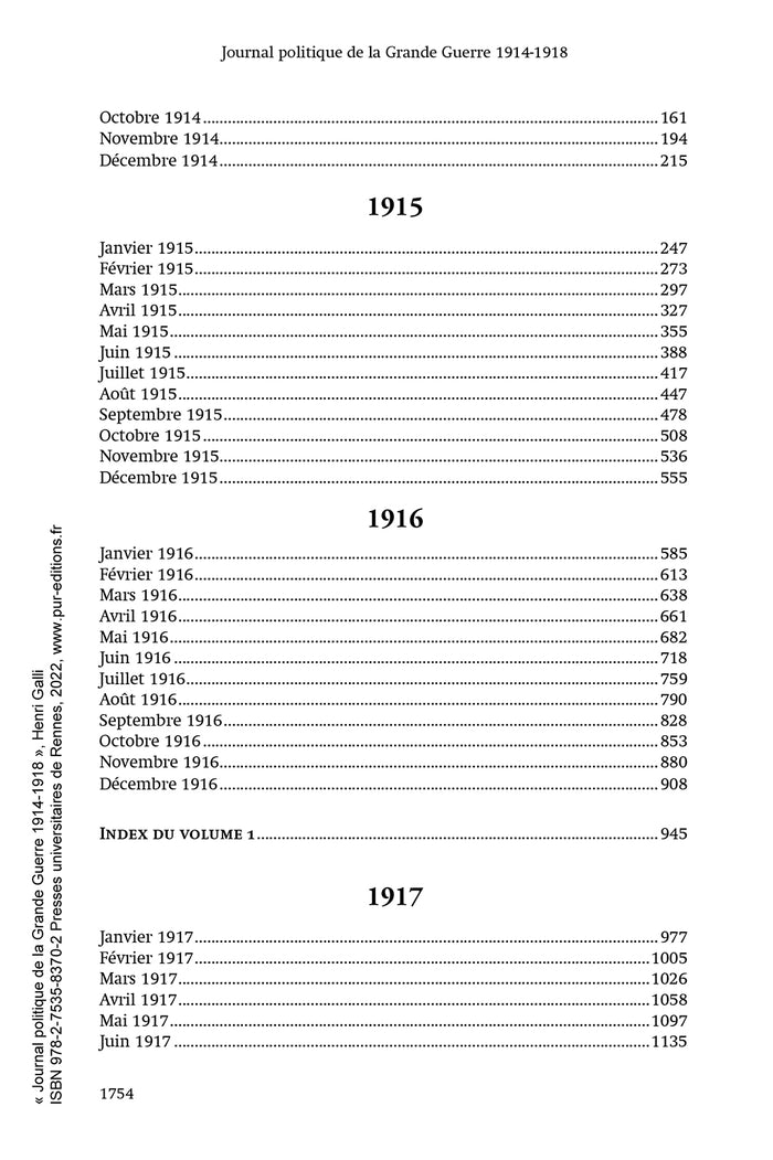Journal politique de la grande guerre 1914-1918