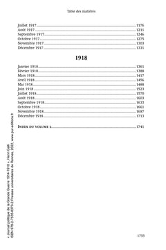 Journal politique de la grande guerre 1914-1918