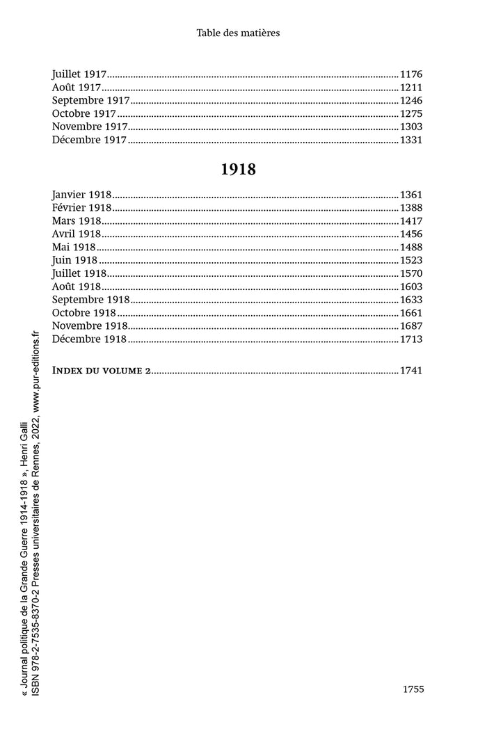 Journal politique de la grande guerre 1914-1918