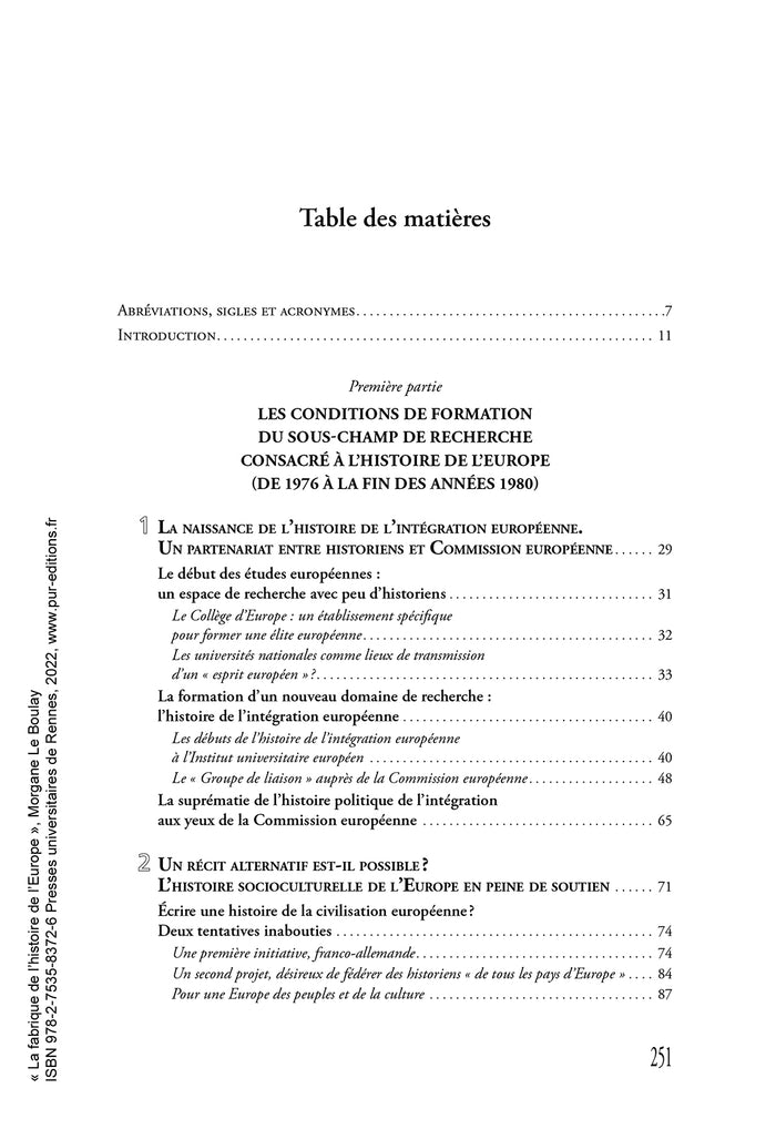 La fabrique de l'histoire de l'Europe
