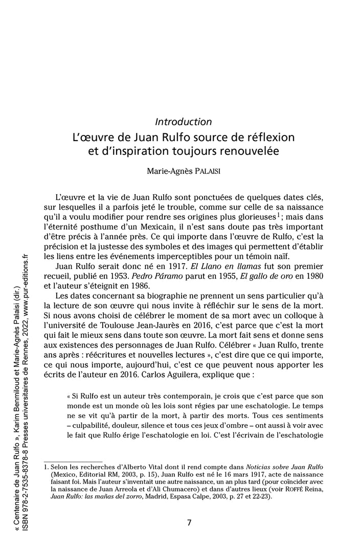 Centenaire de Juan Rulfo