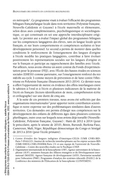 Bilinguismes des enfants en contextes multilingues