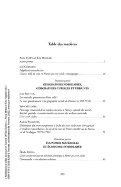 Noblesses et villes de cour en Europe (XVIIe-XVIIIe)