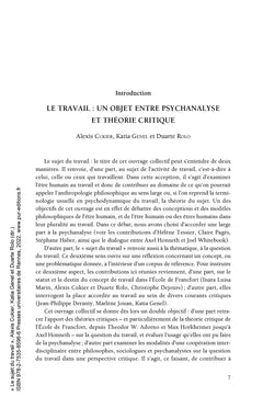 Le sujet du travail