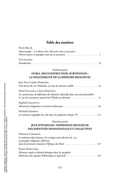 Pratiques religieuses, mémoire et identités dans le monde gréco-romain