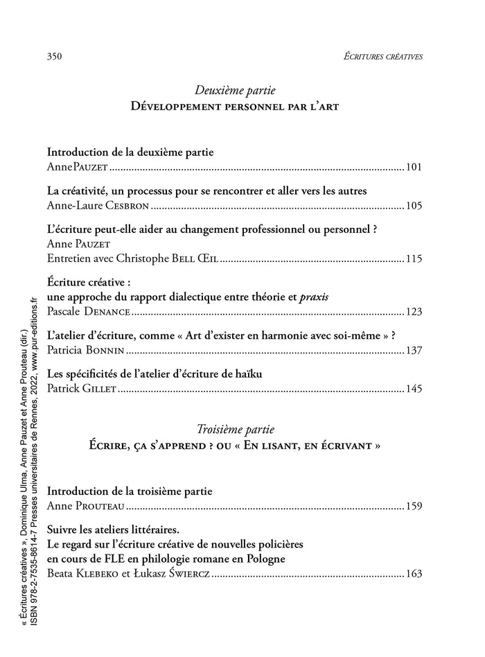 Ecritures créatives