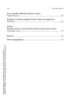 Ecritures créatives