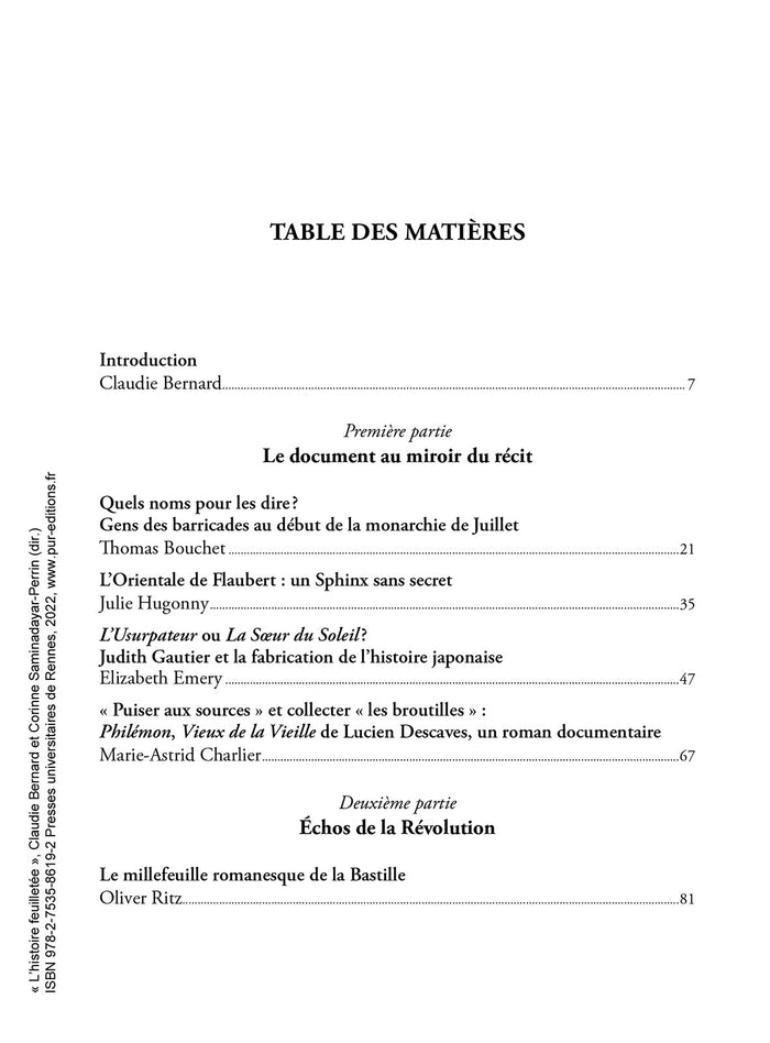 L'histoire feuilletée