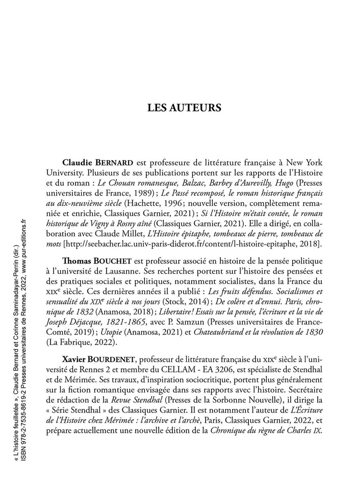 L'histoire feuilletée