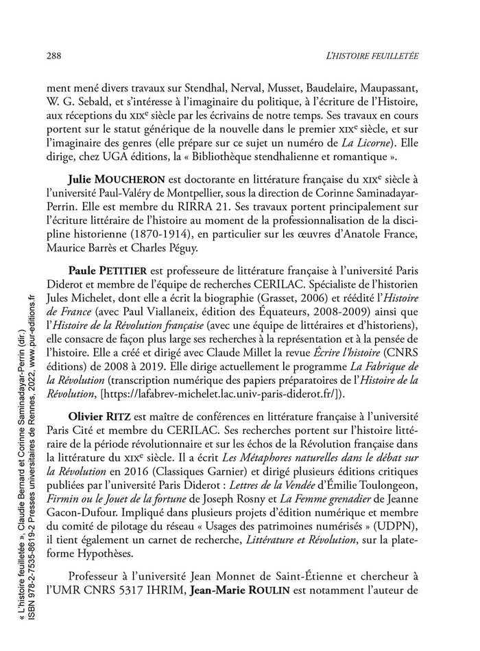 L'histoire feuilletée