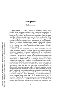 Les Rome nouvelles de l'époque moderne