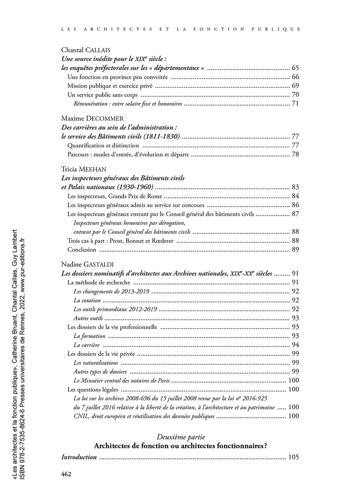 Les architectes et la fonction publique