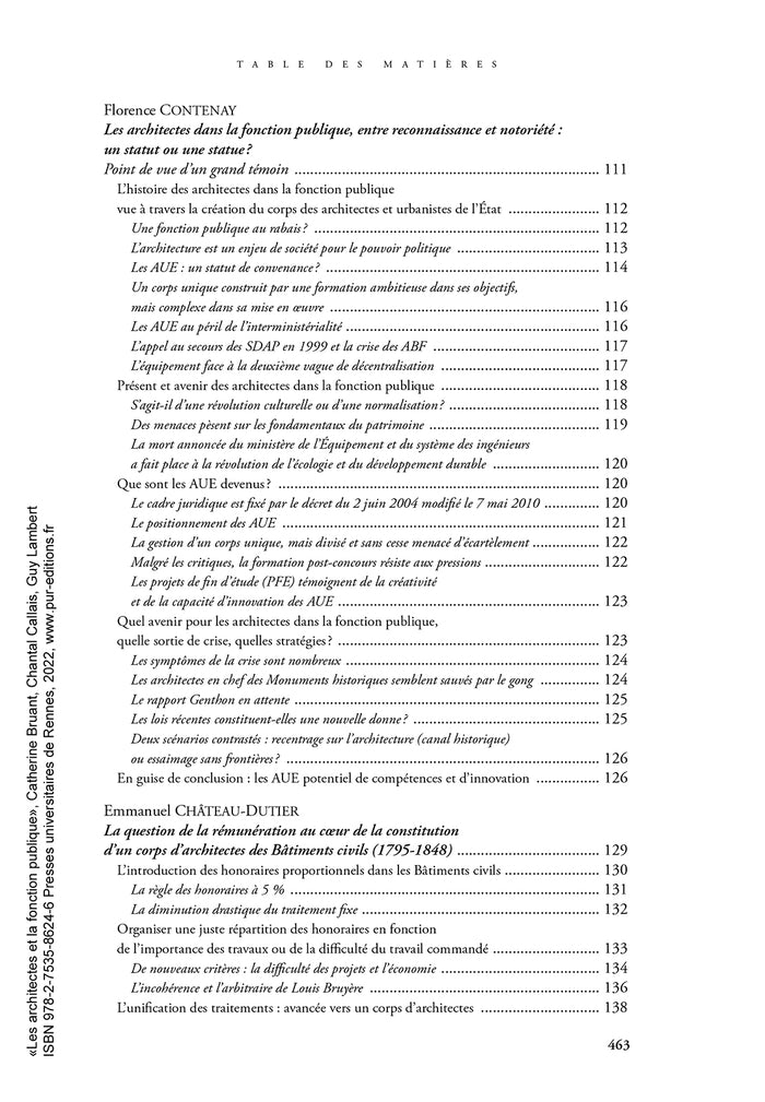 Les architectes et la fonction publique
