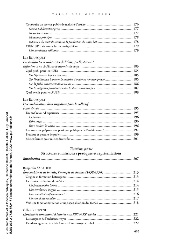 Les architectes et la fonction publique