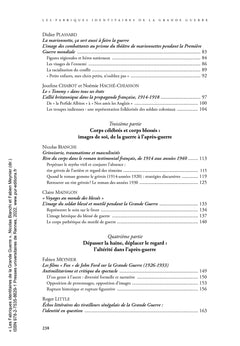 Les fabriques identitaires de la Grande Guerre