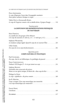 Le corps des souverains dans les mondes hellénistique et romain