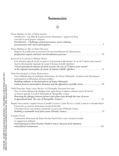 Les défis de la gouvernance alimentaire