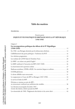 L'évolution des forces politiques en Bretagne