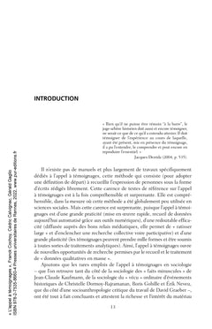 L'appel à témoignages