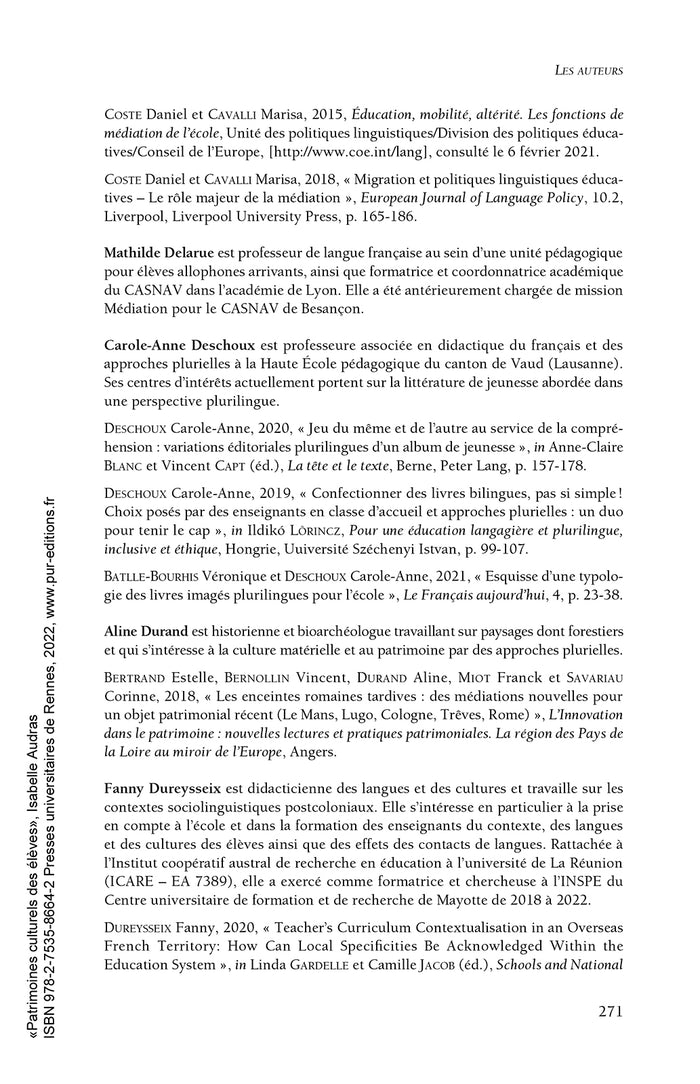 Patrimoines culturels des élèves