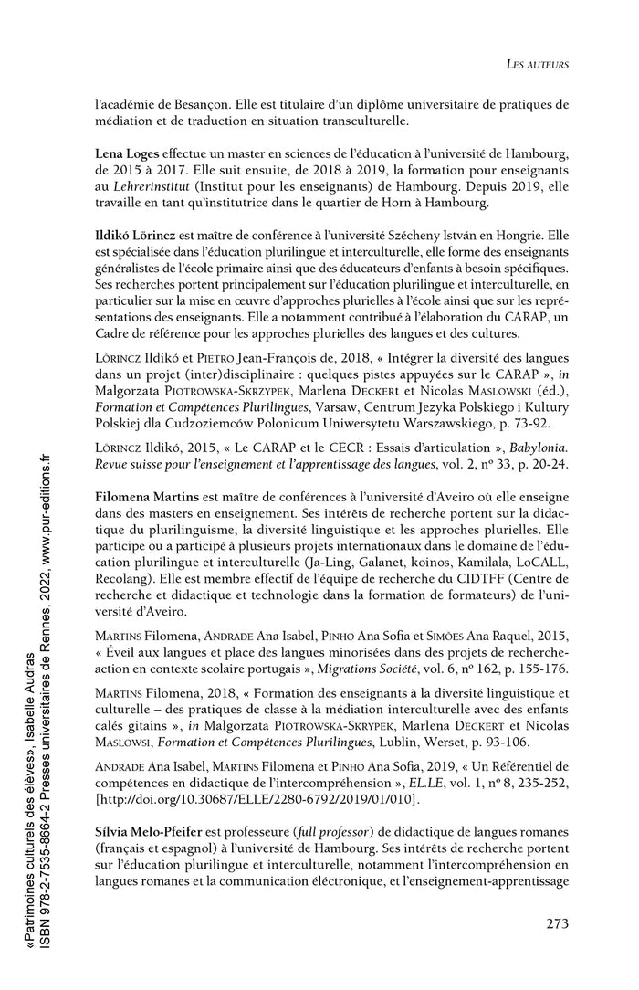 Patrimoines culturels des élèves