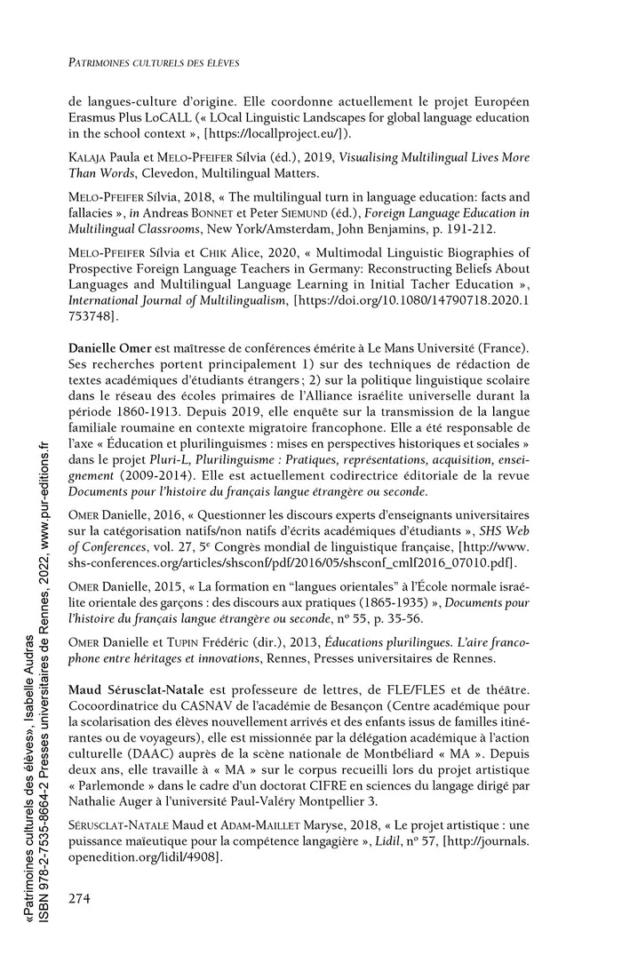 Patrimoines culturels des élèves